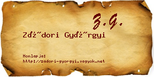 Zádori Györgyi névjegykártya